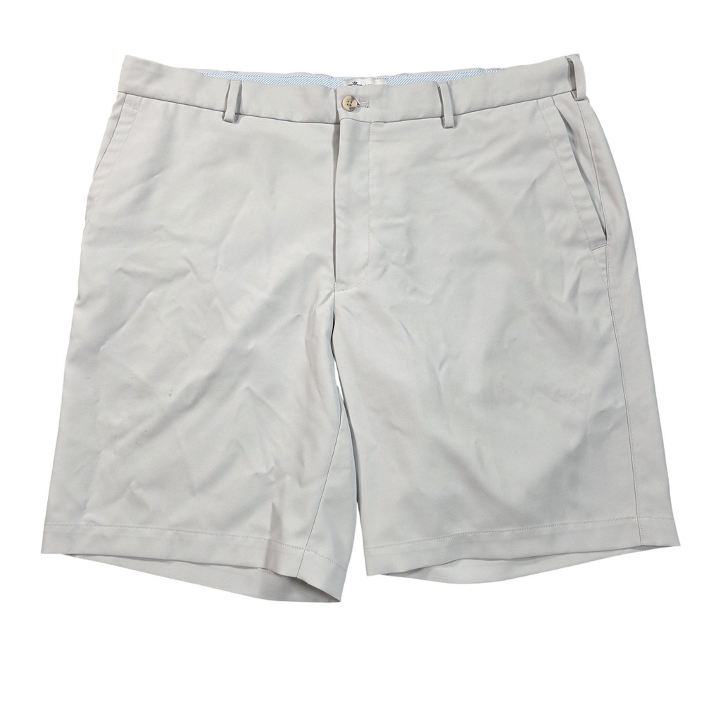 Peter Millar Shorts Mens 38 Gray Performance Chino Peppermint Christmas Golf